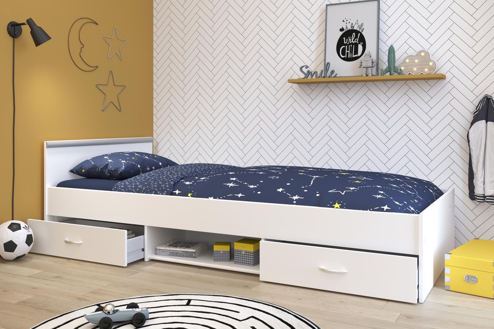 Aldo Dětská postel s prostorem bílá Alpha II - Nábytek ALDO