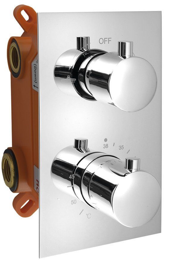 SAPHO - KIMURA podomítková sprchová termostatická baterie, box, 2 výstupy, chrom KU382 - Hezká koupelna s.r.o.