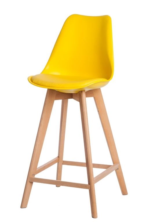  Barová židle Norden Wood PP vysoký žlutý - Mobler.cz