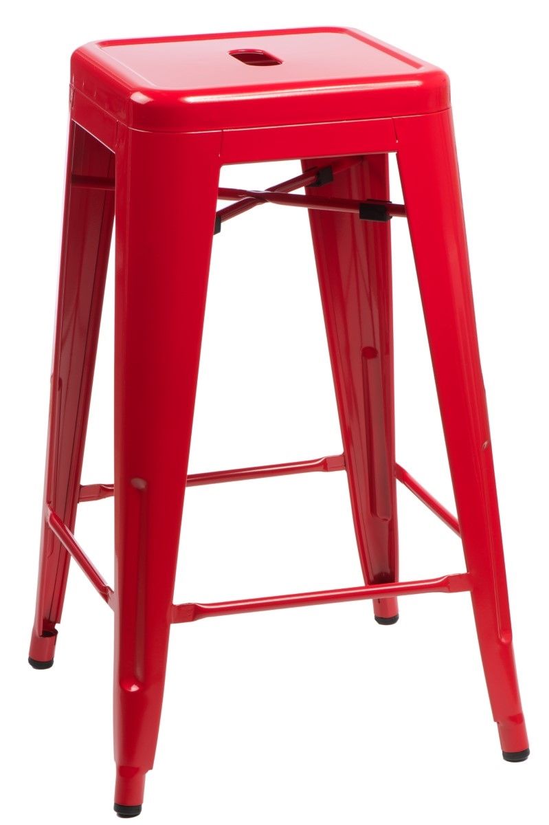  Barová židle PARIS 75cm červená inspirovaná Tolix - Mobler.cz