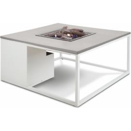 Stůl s plynovým ohništěm COSI- typ Cosiloft 100 bílý rám / šedá deska Mdum