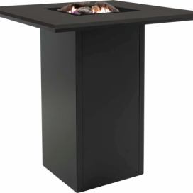 Stůl s plynovým ohništěm COSI- typ Cosiloft barový stůl černý rám / černá deska Mdum