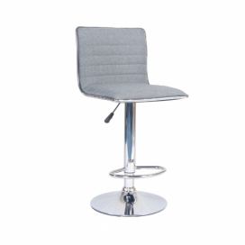 Barová židle, šedá / chrom, PINAR