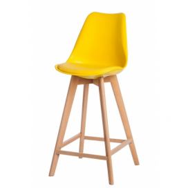 Barová židle Norden Wood PP vysoký žlutý