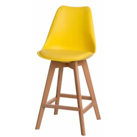 Barová židle Norden Wood Low PP žlutý