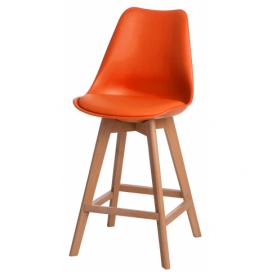 Barová židle Norden Wood Low PP oranžovo pomerančový