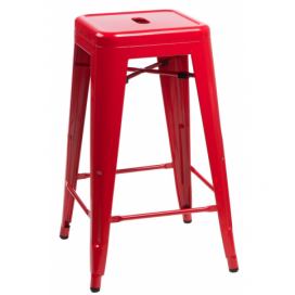 Barová židle PARIS 75cm červená inspirovaná Tolix