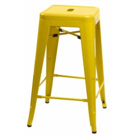 Barová židle PARIS 75cm žlutá inspirovaná Tolix