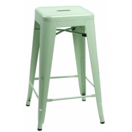 Barová židle PARIS 75cm zelená inspirovaná Tolix