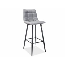  Barová židle SPICE H-1 černá kostra / šedé polstrování č. 123