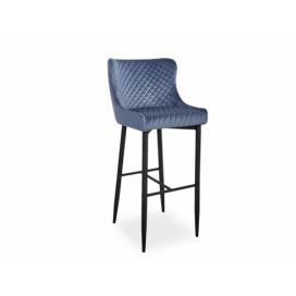  Barová židle COLIN B H-1 Velvet černá kostra/šedý Bluvel 14