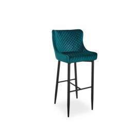  Barová židle COLIN B H-1 Velvet černá kostra/zelený Bluvel 78