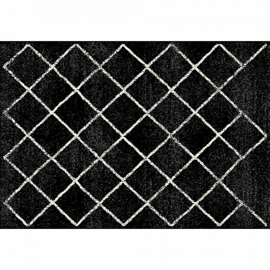 Tempo Kondela Koberec MATES TYP 1 67x120 cm - černá/bílá/vzor - ATAN Nábytek
