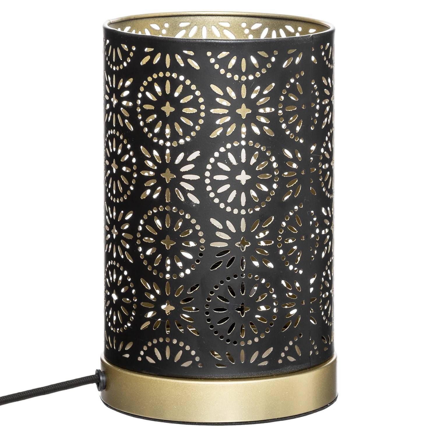 Atmosphera Stolní lampa s prolamovaným stínidlem GYPSY, O 13 cm, černá a zlatá barva - EMAKO.CZ s.r.o.