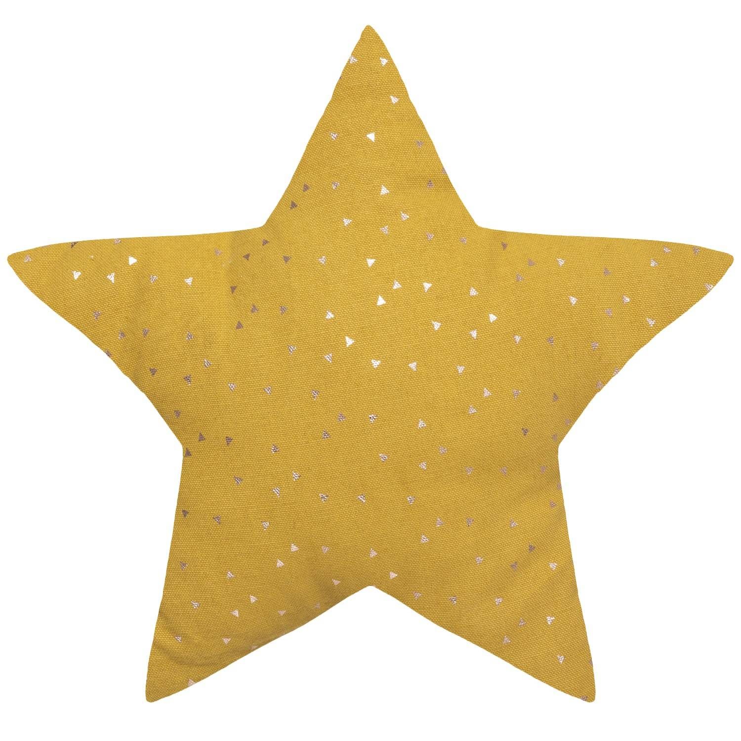 Atmosphera for kids Dekorační polštář ve tvaru hvězdy, žlutý, bavlna, 28 x 45 cm - EDAXO.CZ s.r.o.