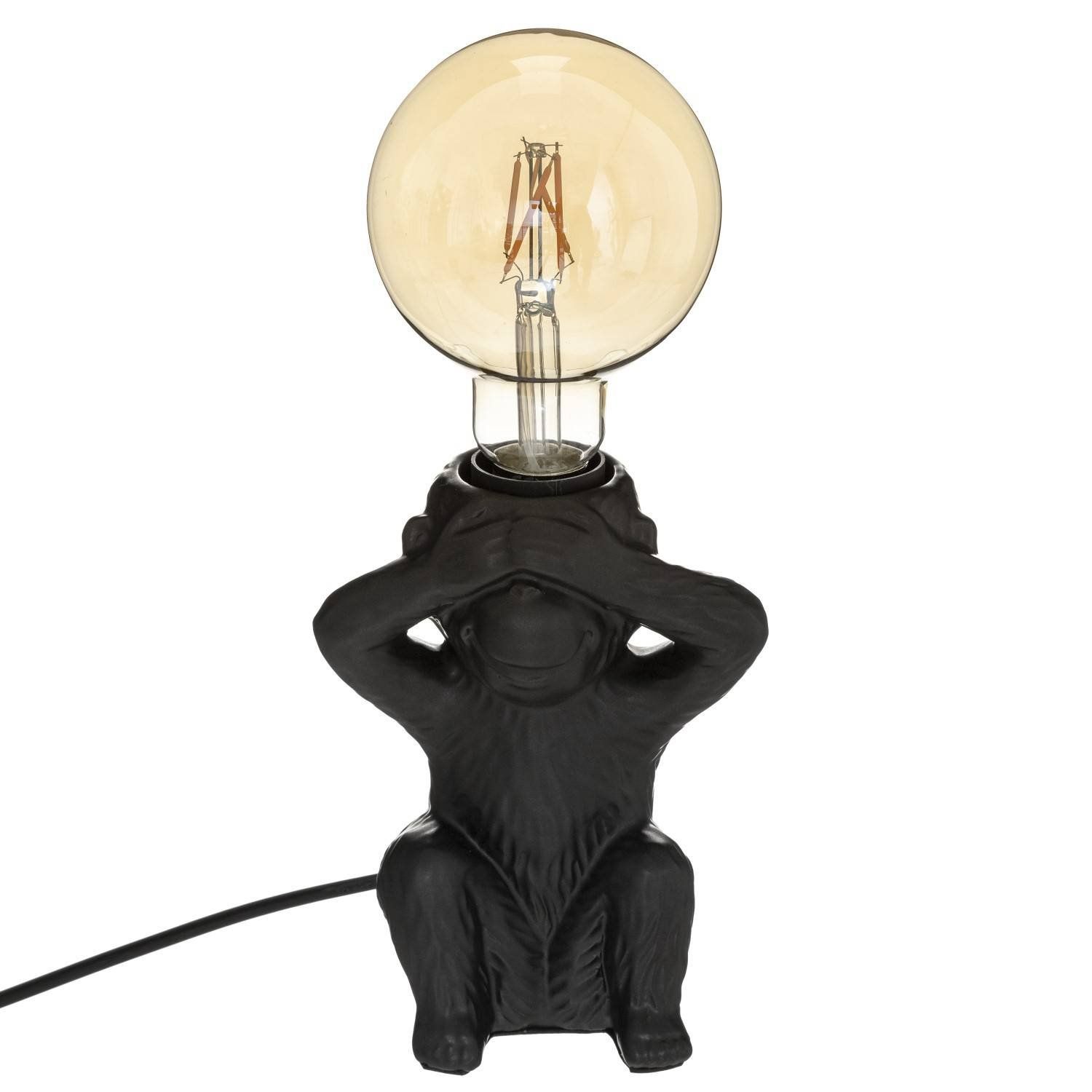 Atmosphera Stolní lampa s opicí NO SEE, výška 17 cm, černá - EMAKO.CZ s.r.o.