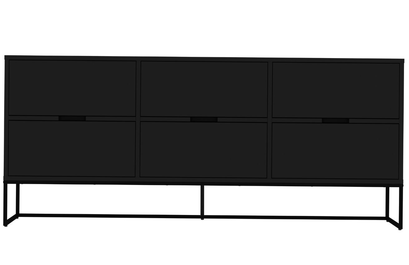 Matně černá lakovaná komoda Tenzo Lipp 176,5 x 43 cm - Designovynabytek.cz