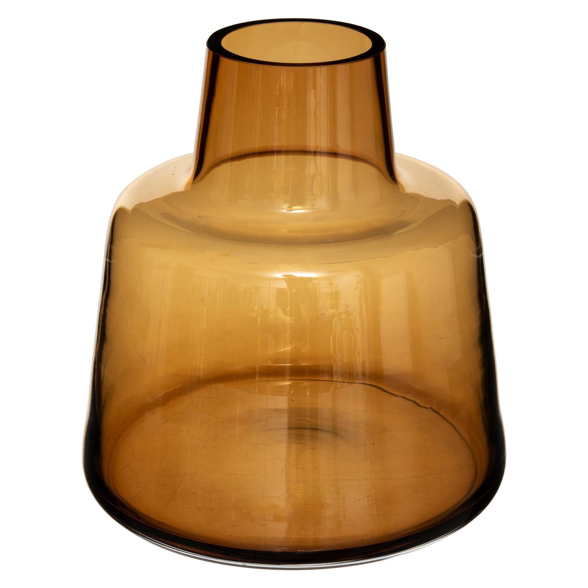 Atmosphera Skleněná váza, O 22 x 23 cm, jantarová barva - EMAKO.CZ s.r.o.