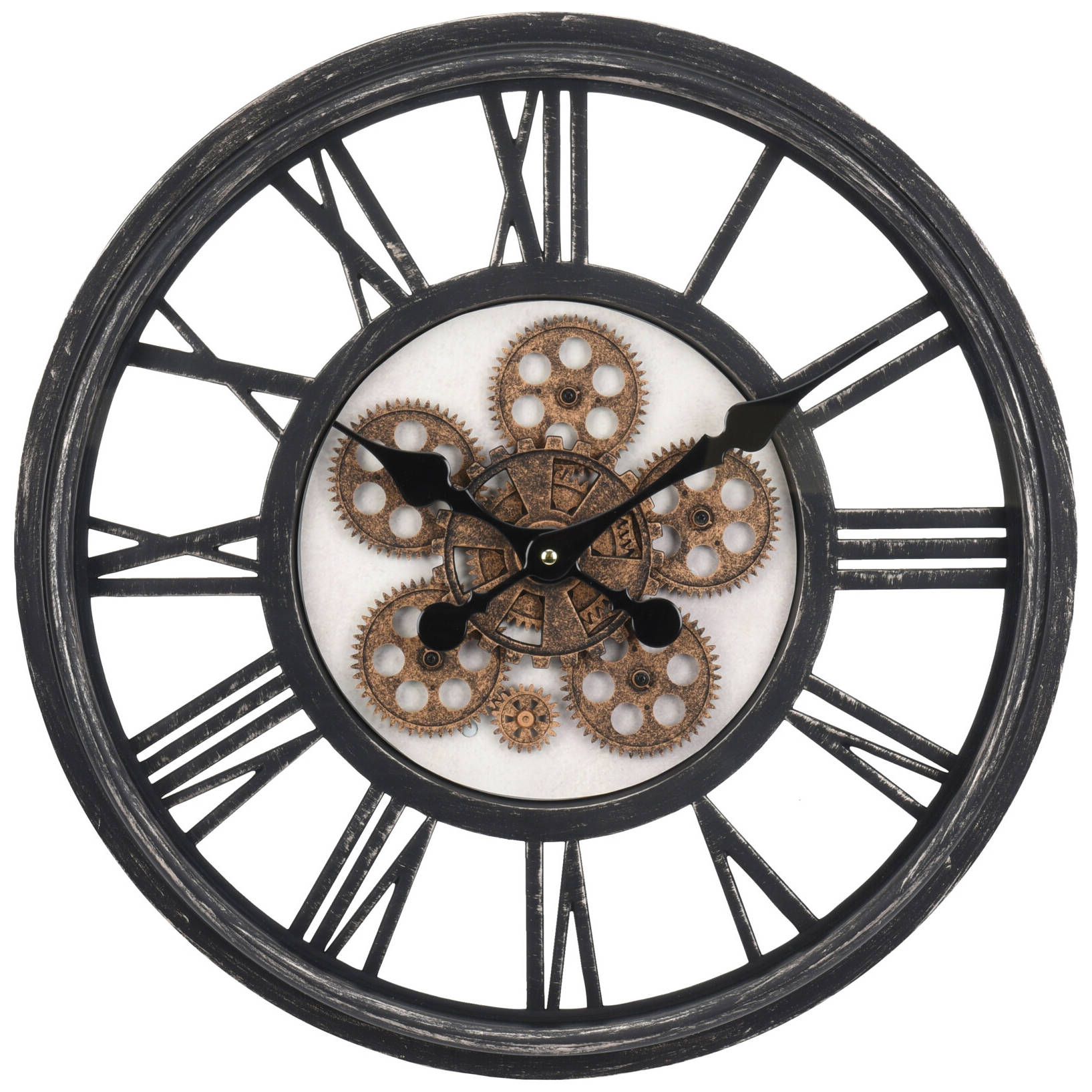 Home Styling Collection Nástěnné hodiny s ozdobným mechanismem, O 50 cm, římské číslice - EMAKO.CZ s.r.o.