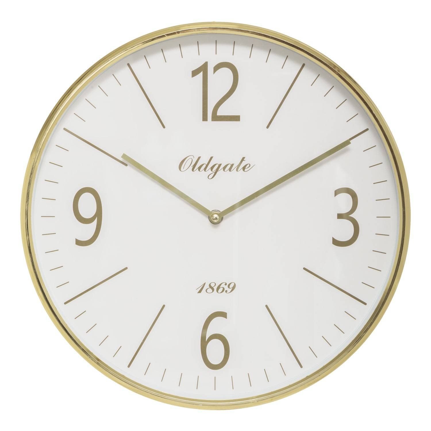 Atmosphera Zlaté nástěnné hodiny CLEO, O 35,5 cm, plastové - EMAKO.CZ s.r.o.