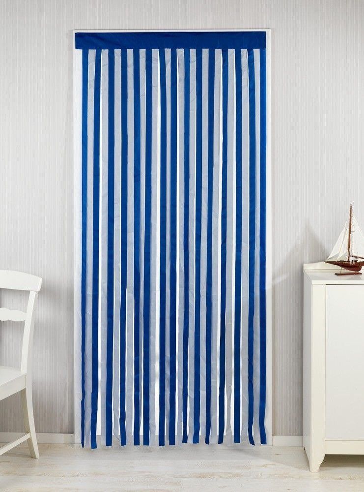 Maximex Závěs pro dveře pokoje, 90 x 200 cm, bílá a modrá - EMAKO.CZ s.r.o.