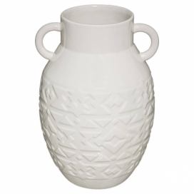 Atmosphera Dekorativní keramická váza, bílá