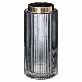 Atmosphera Vysoká skleněná váza, O 12 cm, šedá