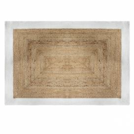 Atmosphera Jutový koberec, obdélníkový, 120 x 170 cm s bílým rámem