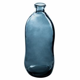 Atmosphera Váza z recyklovaného skla 73 cm Tyrkysová