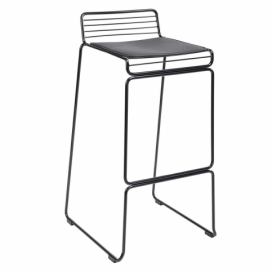 Barová židle ROD SOFT černá - černý polštář, kov