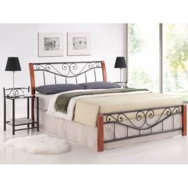 Klasická postel Parma 160x200 antická třešeň / černý