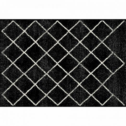 Tempo Kondela Koberec MATES TYP 1 67x120 cm - černá/bílá/vzor ATAN Nábytek