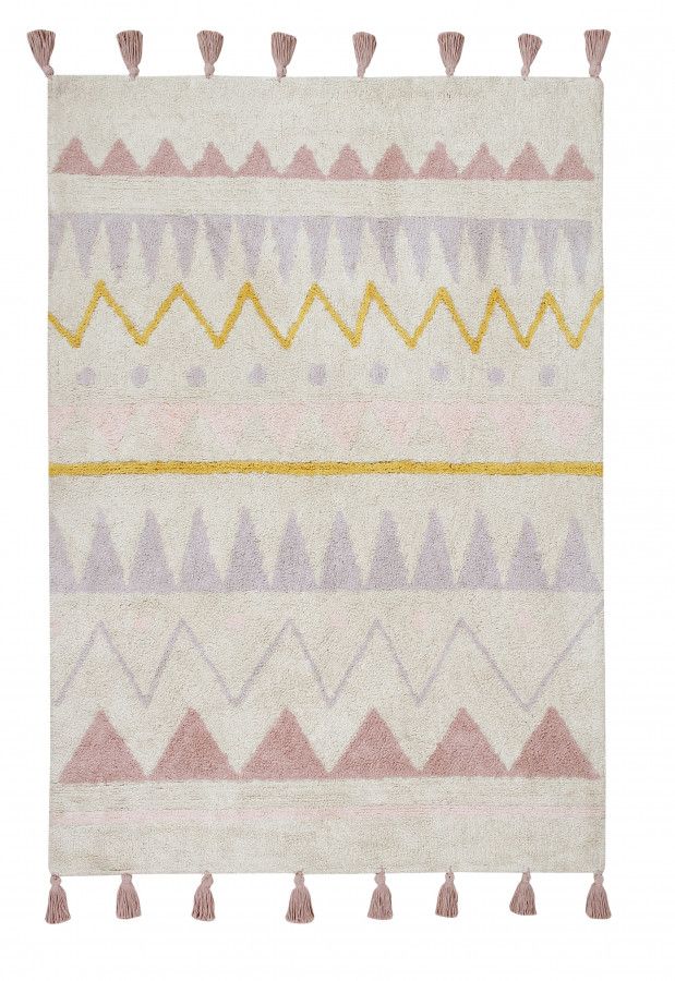 Lorena Canals Bio koberec kusový, ručně tkaný Aztecaal-Vintage Nude žlutá, šedá, růžová 140x200 cm - ATAN Nábytek