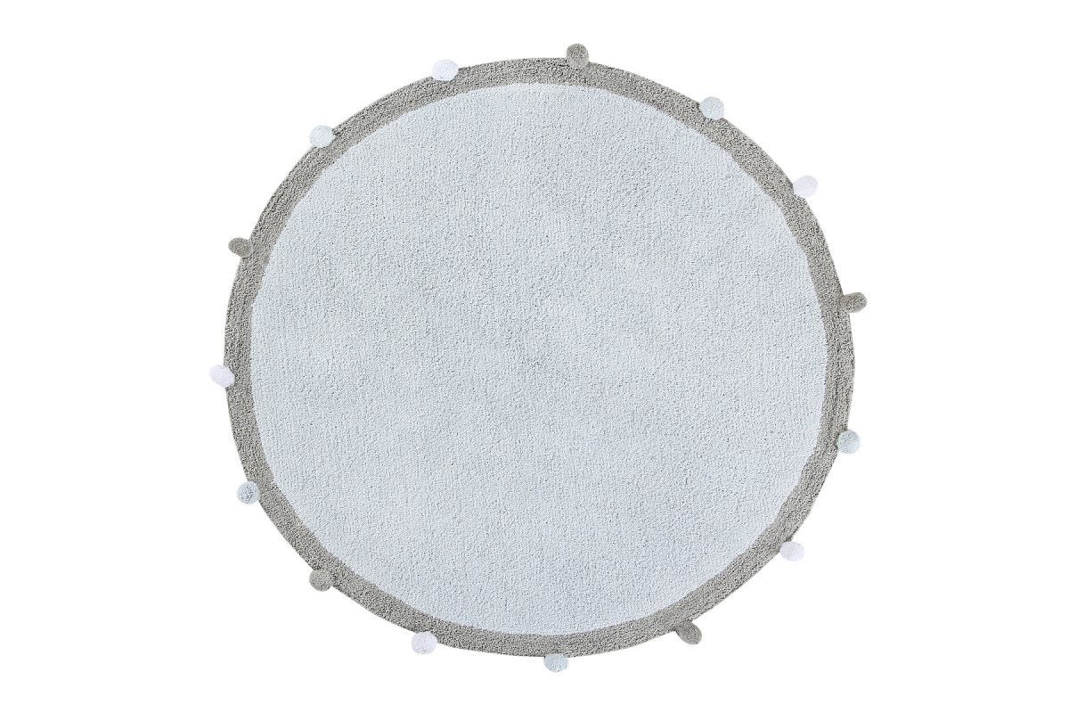 Lorena Canals Bio koberec kusový, ručně tkaný Bubbly Soft modrá, šedá 120x120 (průměr) kruh - ATAN Nábytek