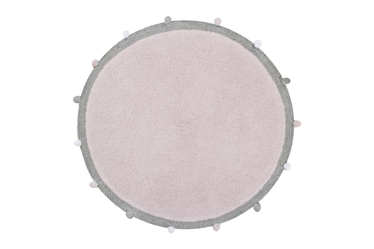 Lorena Canals Bio koberec kusový, ručně tkaný Bubbly Soft šedá, růžová 120x120 (průměr) kruh - ATAN Nábytek