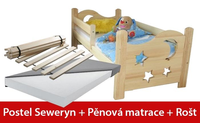 Maxi-drew Maxi-drew Postel SEWERYN 70 x 160 cm + pěnová matrace +rošt - maxi-postele.cz