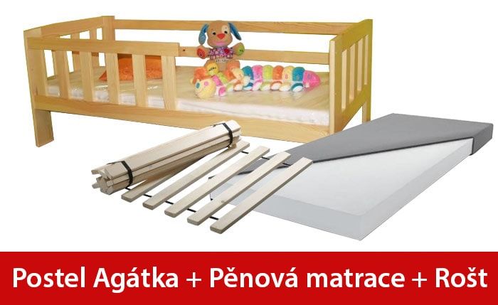 Maxi-drew Postel AGÁTKA 70 x 160 cm + pěnová matrace + rošt - maxi-postele.cz