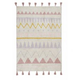 Lorena Canals Bio koberec kusový, ručně tkaný Aztecaal-Vintage Nude žlutá, šedá, růžová 140x200 cm ATAN Nábytek