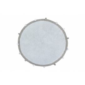 Lorena Canals Bio koberec kusový, ručně tkaný Bubbly Soft modrá, šedá 120x120 (průměr) kruh