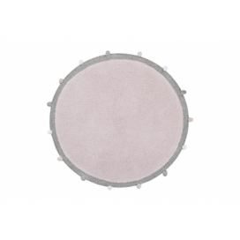 Lorena Canals Bio koberec kusový, ručně tkaný Bubbly Soft šedá, růžová 120x120 (průměr) kruh ATAN Nábytek