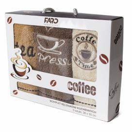 Faro Sada bavlněných ručníků Coffee 30x50 cm