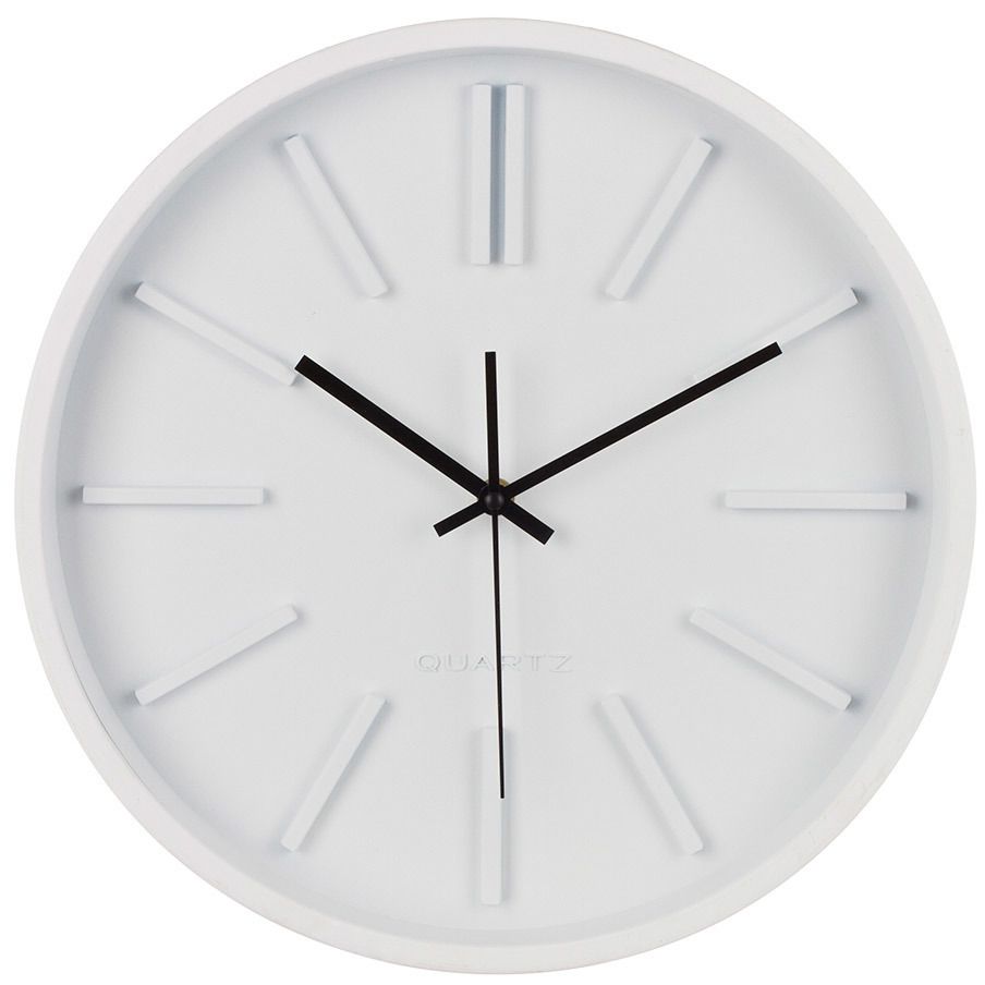 Atmosphera Créateur d\'intérieur Kulaté hodiny, nástěnné hodiny, moderní hodiny, šedé hodiny O 35 cm Quartzm, bílá barva - EMAKO.CZ s.r.o.