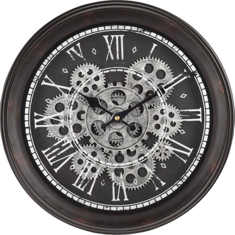 Home Styling Collection Nástenné hodiny v loftovým stylu, černé - EDAXO.CZ s.r.o.