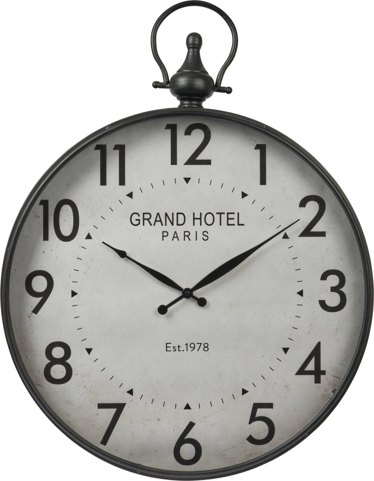 EH Excellent Houseware Nástěnné hodiny v retro stylu, kovové, 58 x 7 x 74 cm - EDAXO.CZ s.r.o.