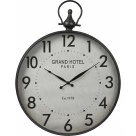 EH Excellent Houseware Nástěnné hodiny v retro stylu, kovové, 58 x 7 x 74 cm
