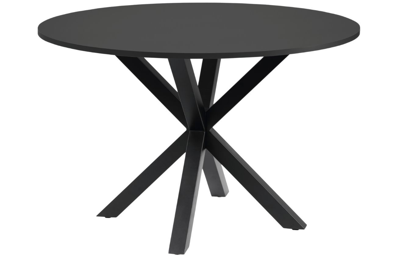 Černý lakovaný jídelní stůl Kave Home Argo 120 cm s černou kovovou podnoží - Designovynabytek.cz