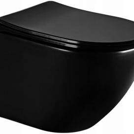 MEXEN - Lena Závěsná WC mísa včetně sedátka s slow-slim, z duroplastu, černá matná 30221085
