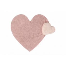 Lorena Canals Lorena Canals Bio koberec kusový, ručně tkaný Puffy Love růžová 160x180 srdce ATAN Nábytek
