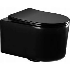 MEXEN - Sofia Závěsná WC mísa včetně sedátka s slow-slim, z duroplastu, černá matná 30541085