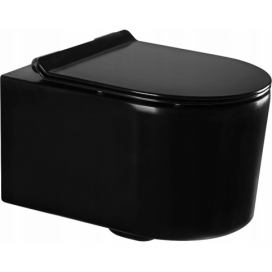 MEXEN - Sofia Závěsná WC mísa včetně sedátka s slow-slim, z duroplastu, černá matná 30540185